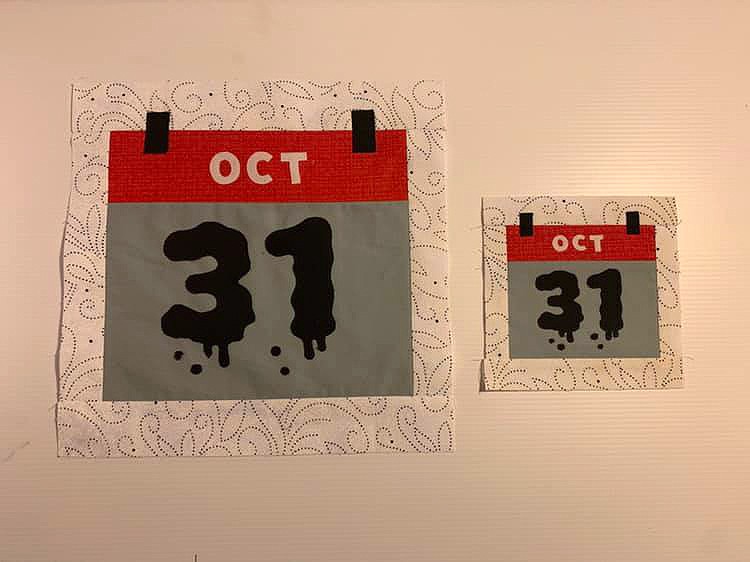 Calendar quilt blocks