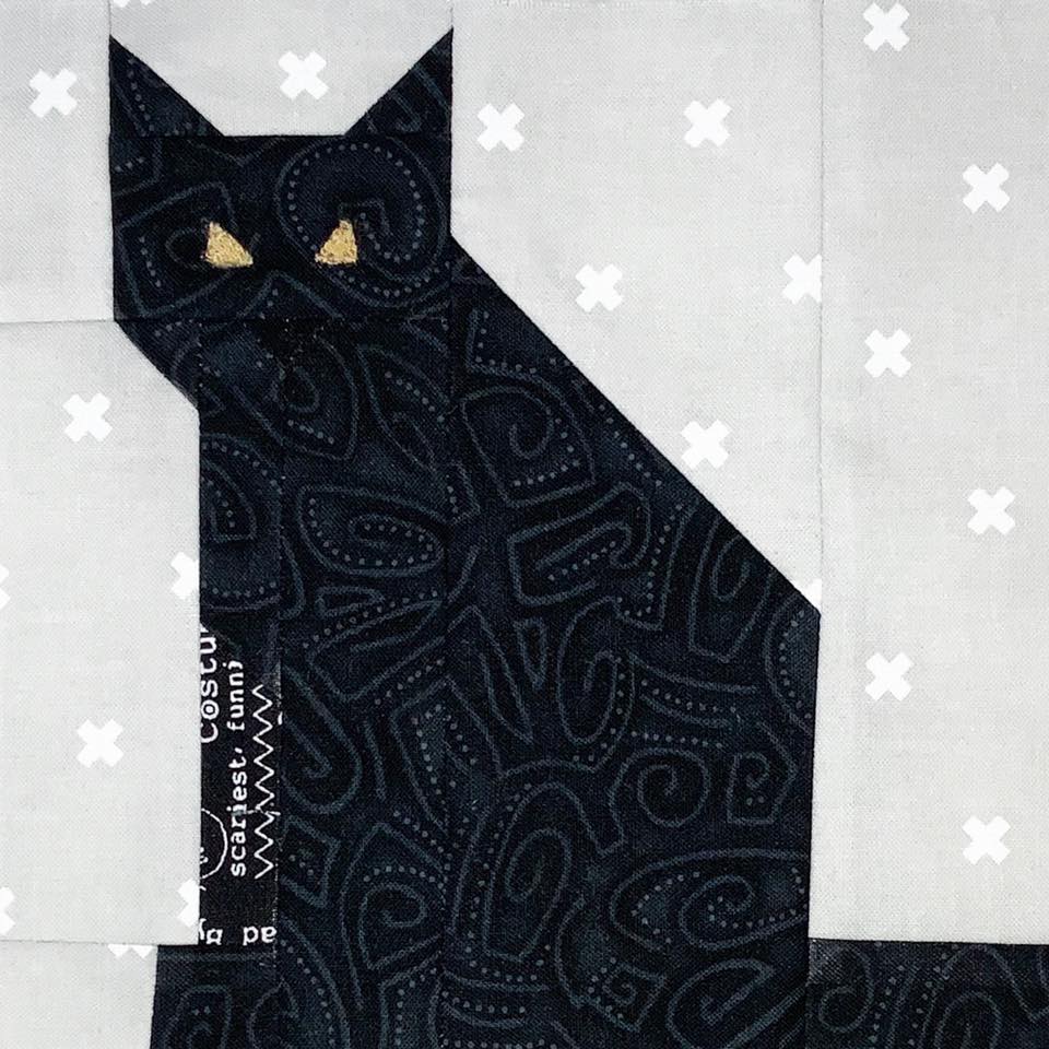 Cat quilt block