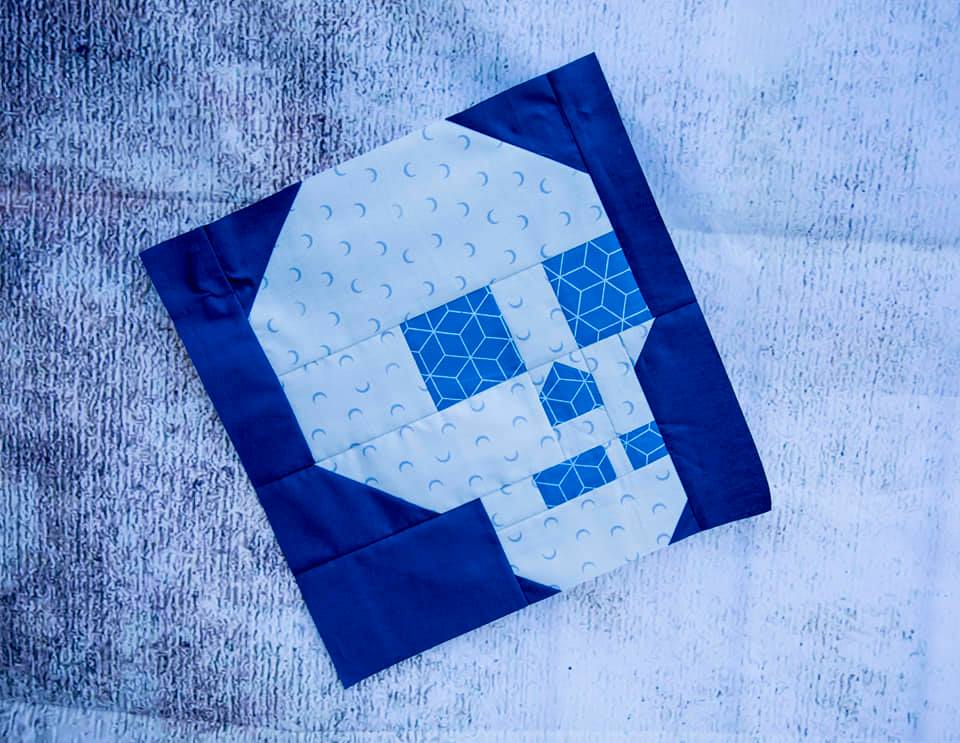 Skull quilt block