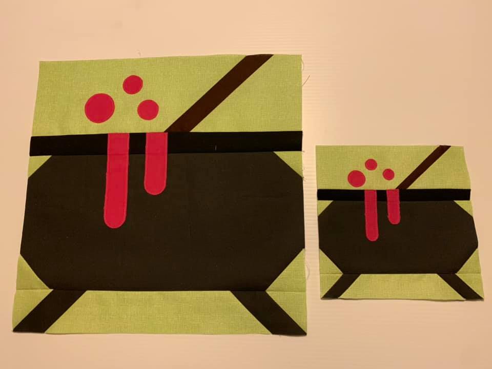 Witch Kettle quilt block