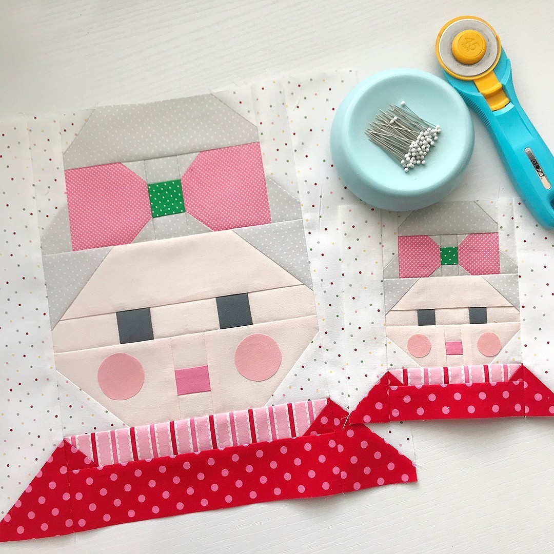 Mrs. Santa Claus quilt blocks