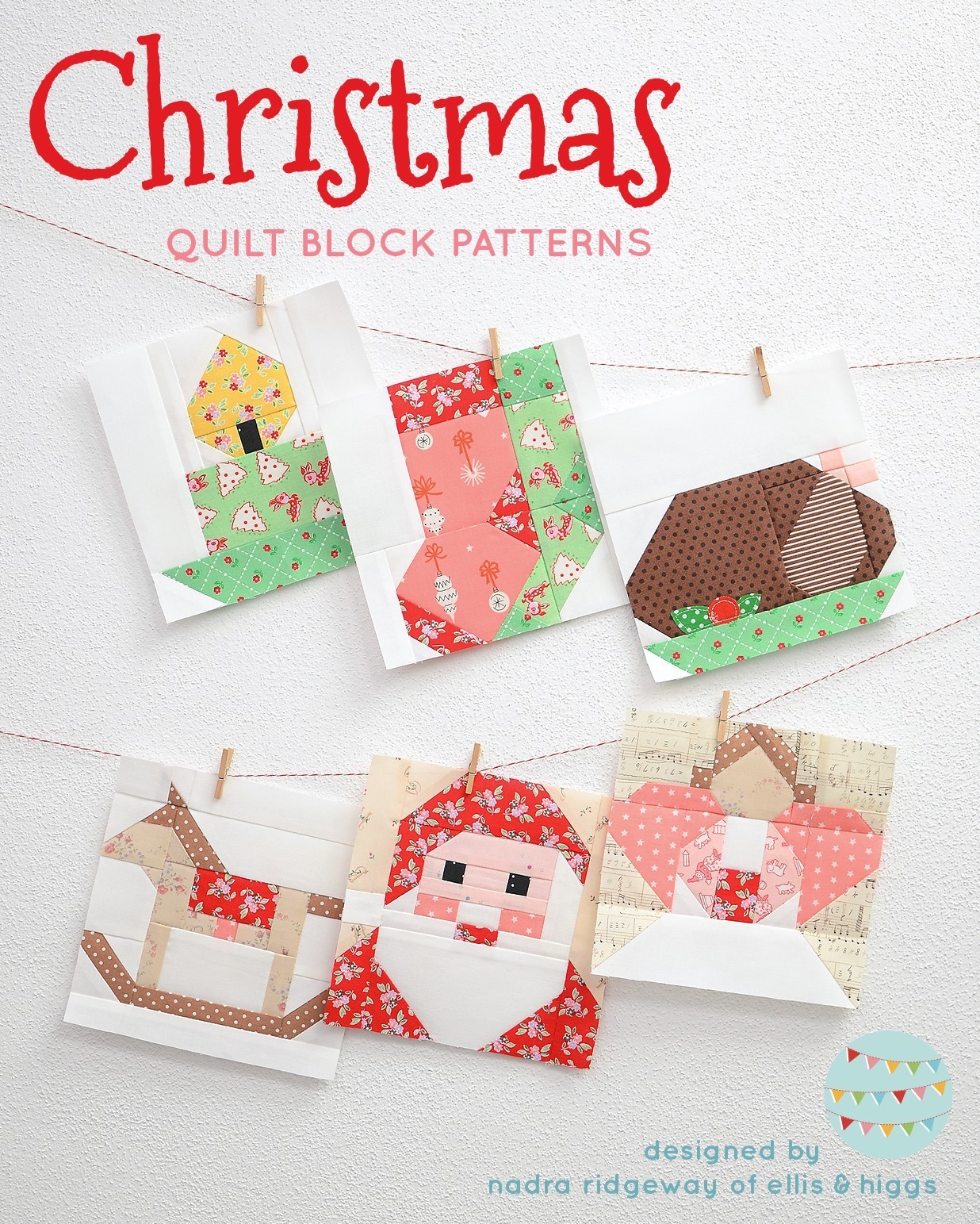 Christmas quilt patterns - Christmas quilt blocks hanging on the wall