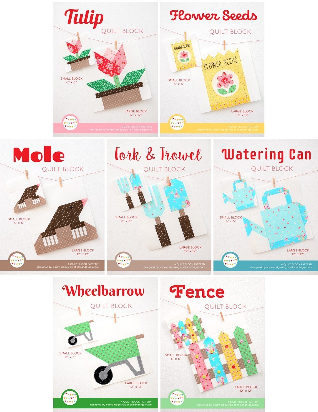 Spring quilt blocks hanging on a wall - Spring Quilt patterns