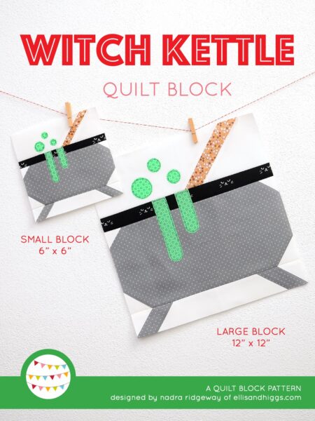 Halloween quilt patterns - Witch Kettle quilt pattern