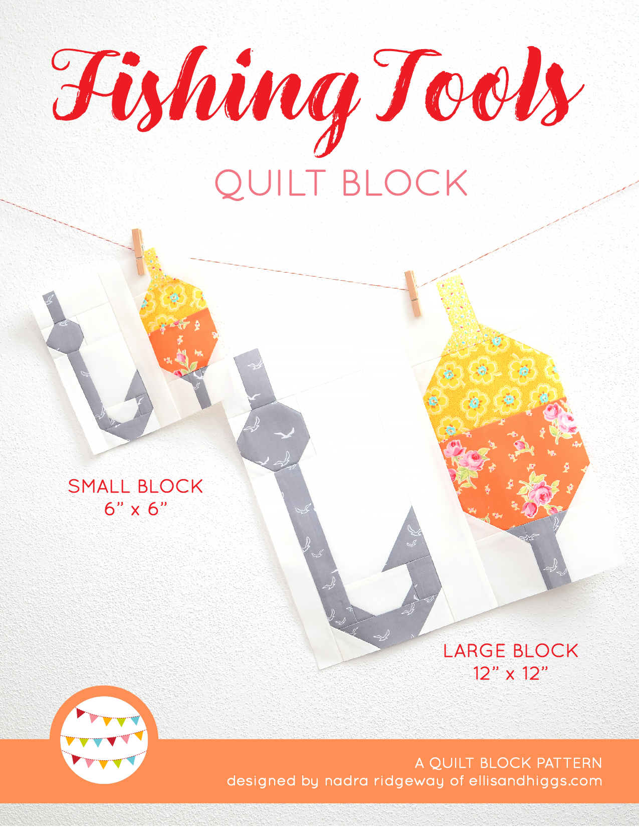 Summer quilt patterns - Fishing Tools quilt pattern