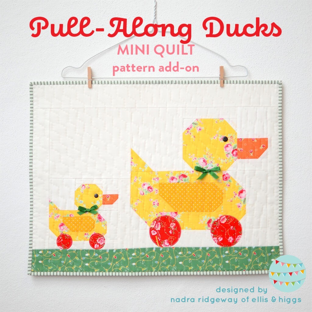Pull-along Duck quilt pattern - Christmas mini quilt pattern
