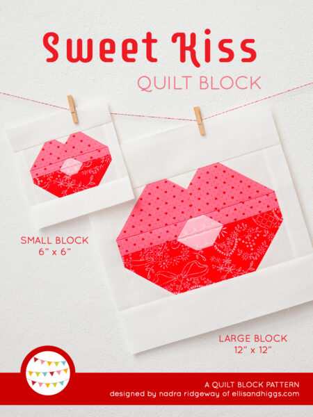 Heart quilt patterns - Kissing Lips quilt pattern