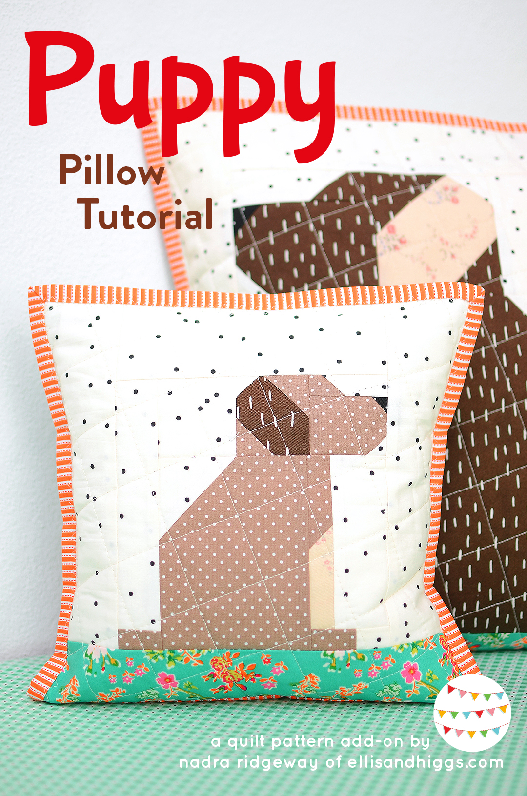 Quilted Puppy Pillow Tutorial & pattern add-on