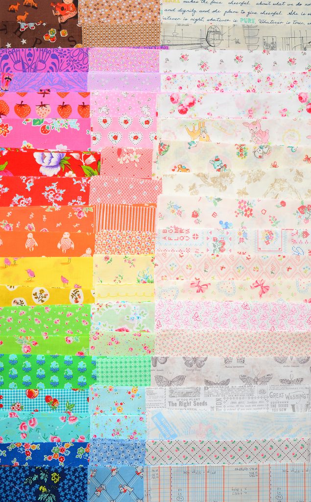 Colorful quilt fabric strips