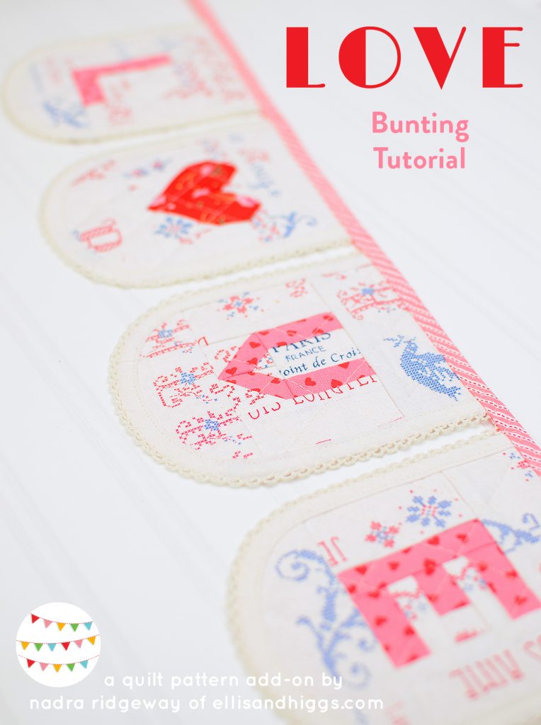 Quilted heart bunting tutorial - a heart quilt pattern by ellis & higgs