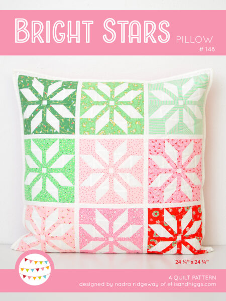 Christmas quilt pattern - Bright Stars pillow pattern