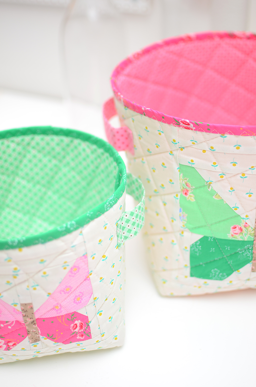 Butterfly Quilted Fabric Basket tutorial - an easy quilt pattern by ellis & higgs