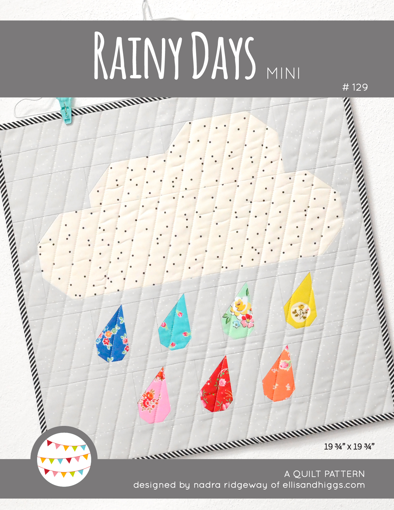 fall-quilt-pattern-rainy-days-mini-quilt-pattern-nadra-ridgeway-ellis-and-higgs-COVER Fall quilt pattern - Rain Cloud quilt pattern
