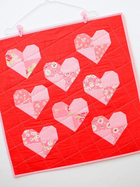 Heart quilt pattern - Harlequin Heart mini quilt pattern