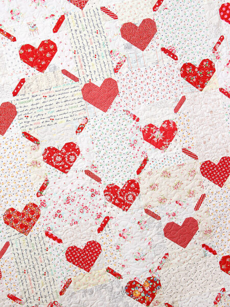 Heart quilt pattern - Grid Heart quilt pattern