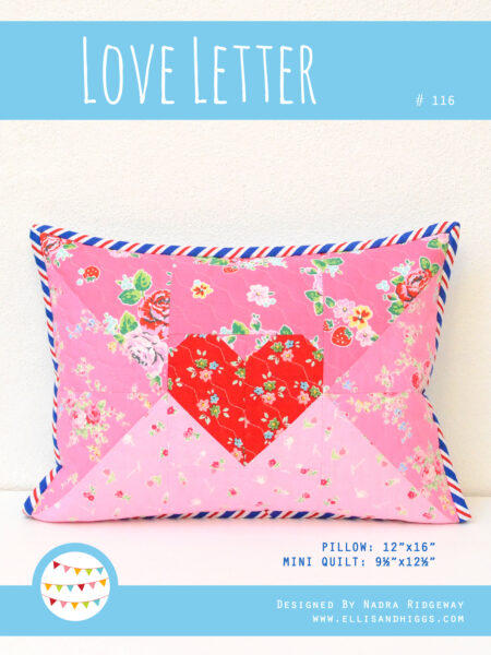 Heart quilt pattern - Love Letter pillow pattern