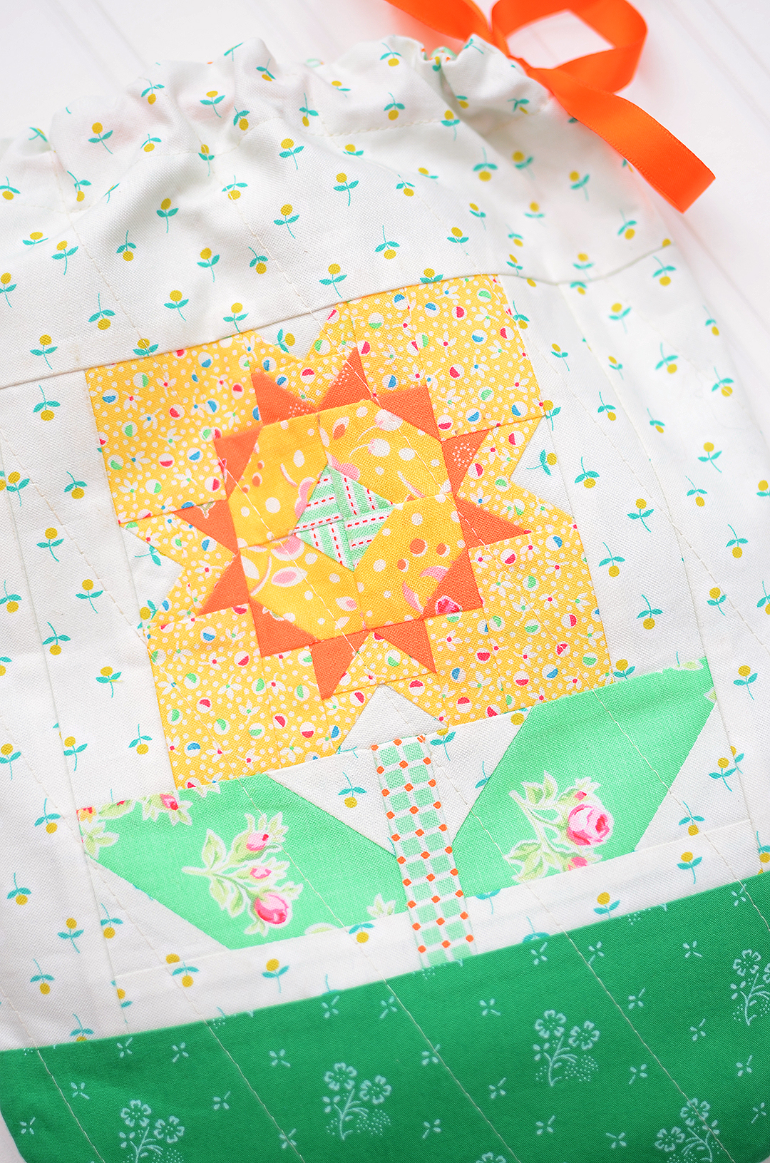 Quilted Gift Bag Pattern - A Spring quilt pattern add-on by Nadra Ridgeway of ellis & higgs