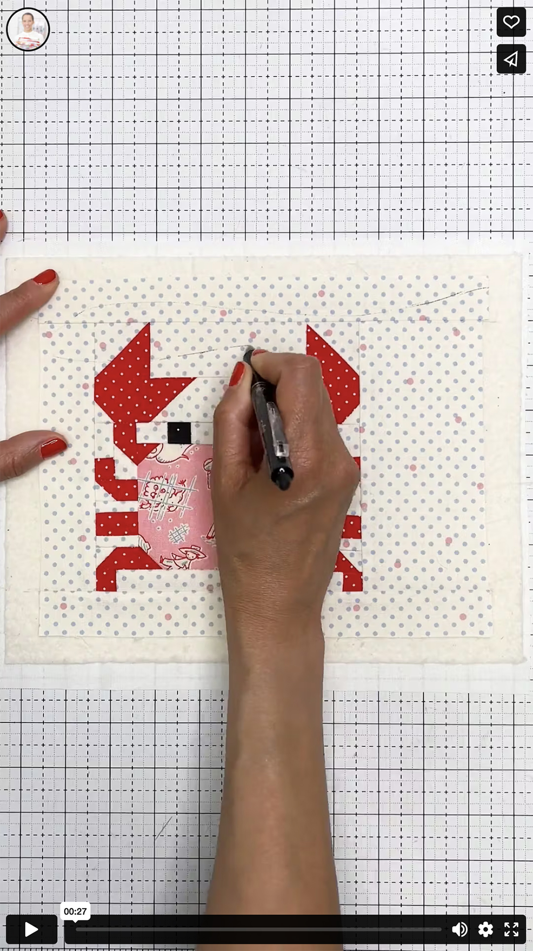 Quilted Crab Mug Rug - an easy quilt pattern by Nadra Ridgeway of ellis & higgs