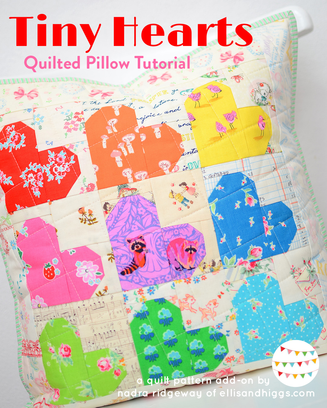 Tiny Hearts Quilted Pillow Tutorial