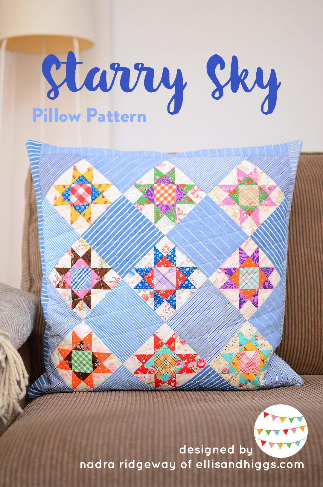 Starry Sky Pillow pattern - Star Quilt Pattern