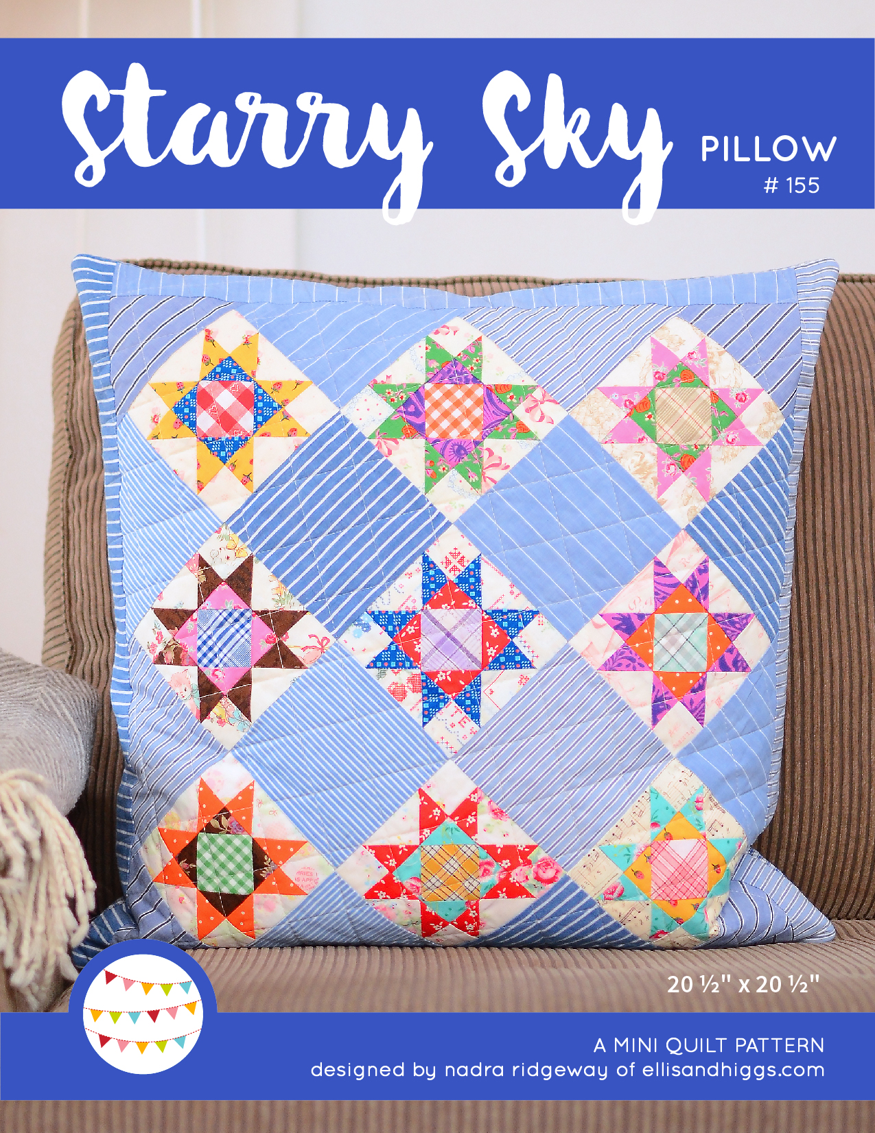 Starry Sky Pillow pattern - Star Quilt Pattern